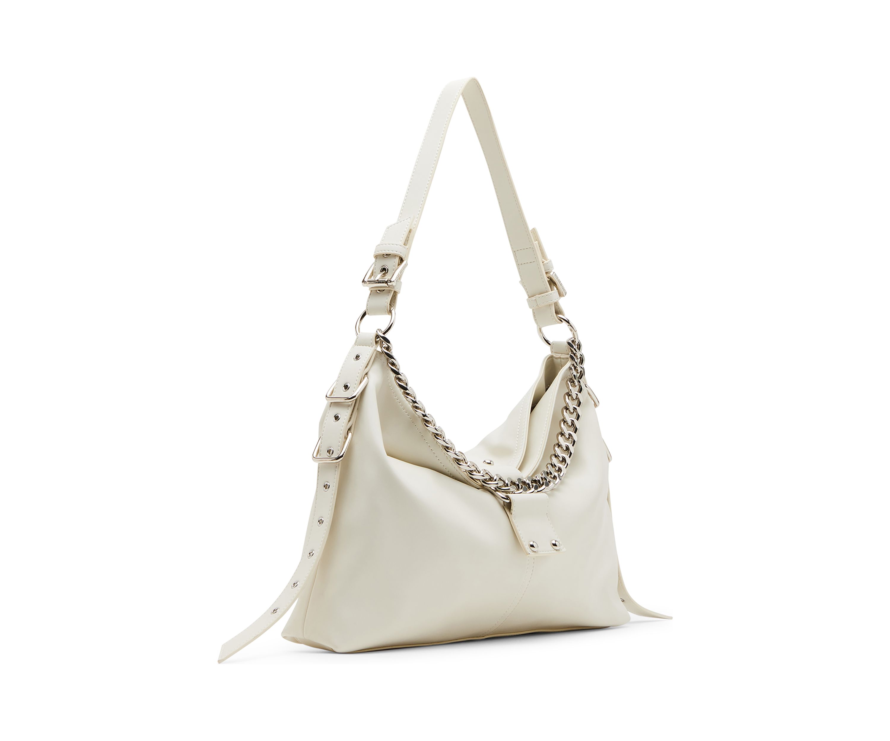 	  Shoulder Bag with Buckle and Chain 