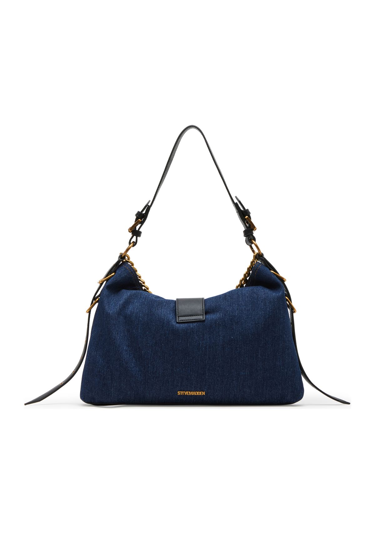 Shoulder Bag with Buckle and Chain