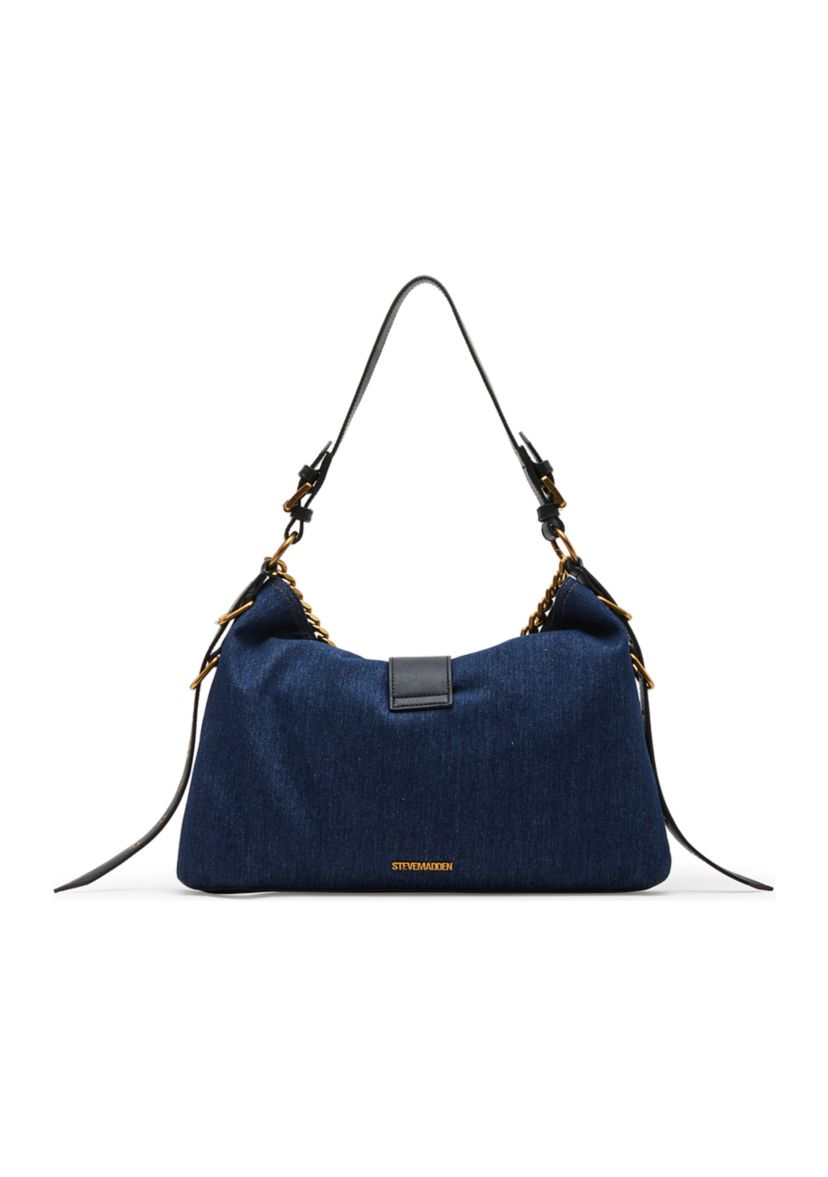 Shoulder Bag with Buckle and Chain