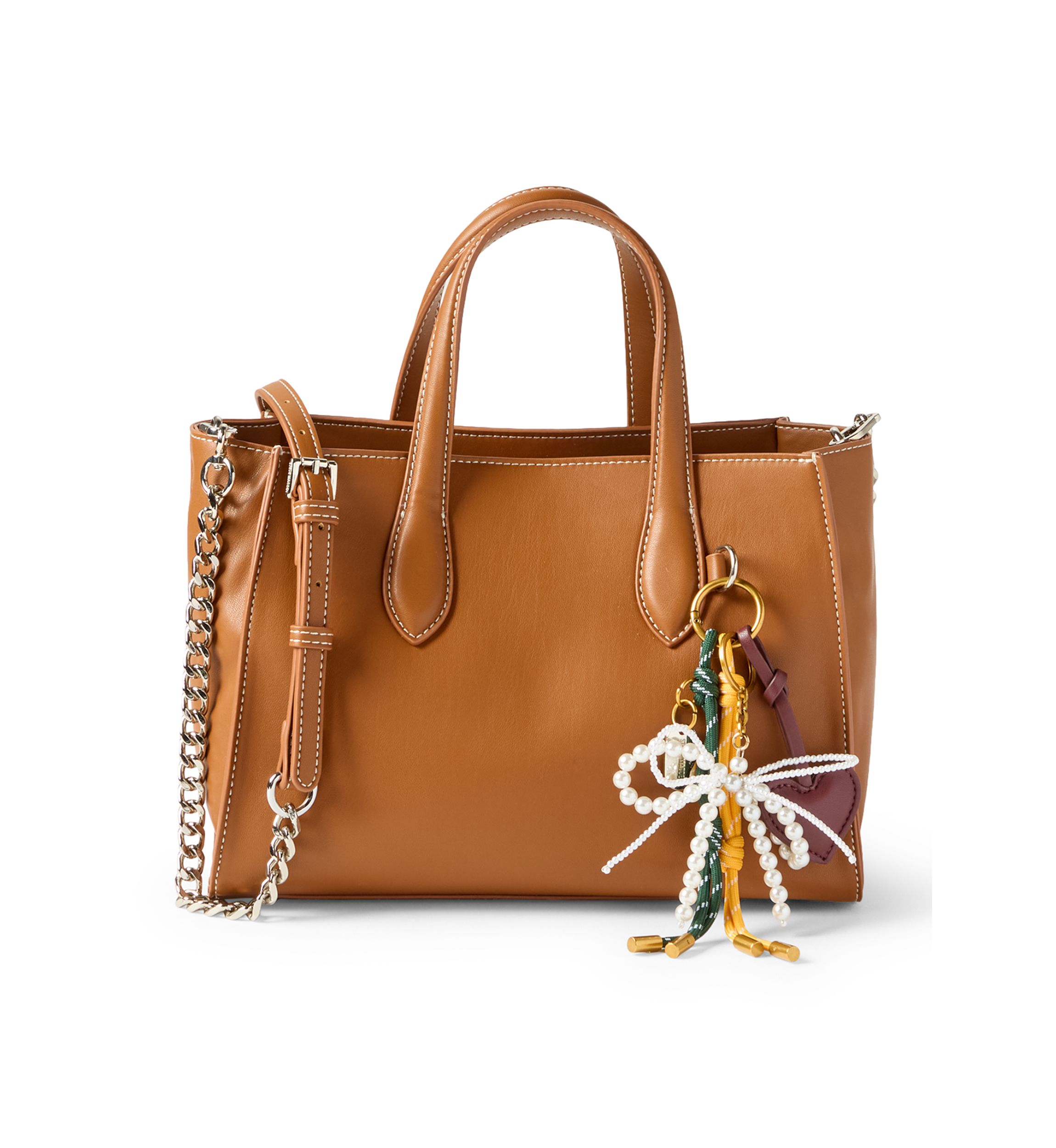 Boxed Top Handle Satchel with Charms