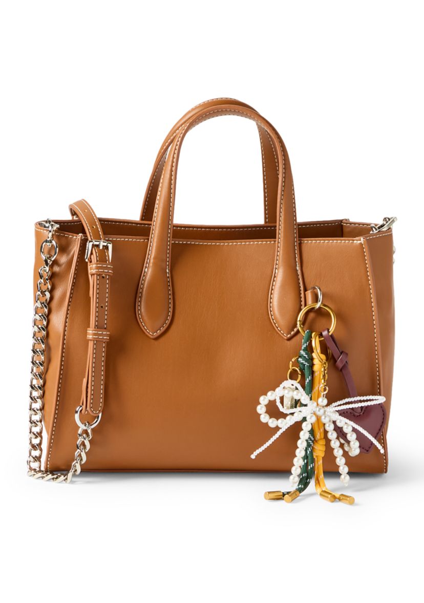 Boxed Top Handle Satchel with Charms
