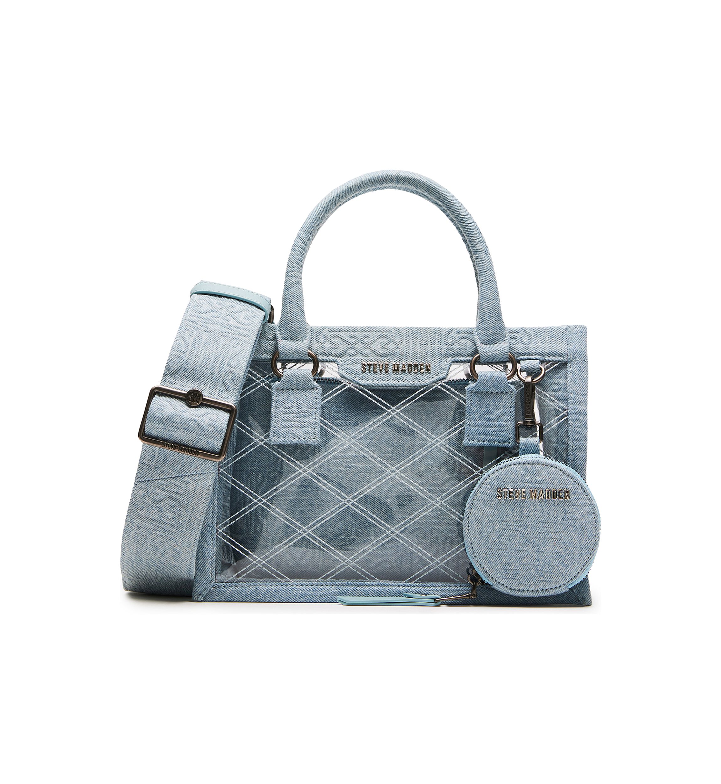 Clear Quilted Top Handle Crossbody