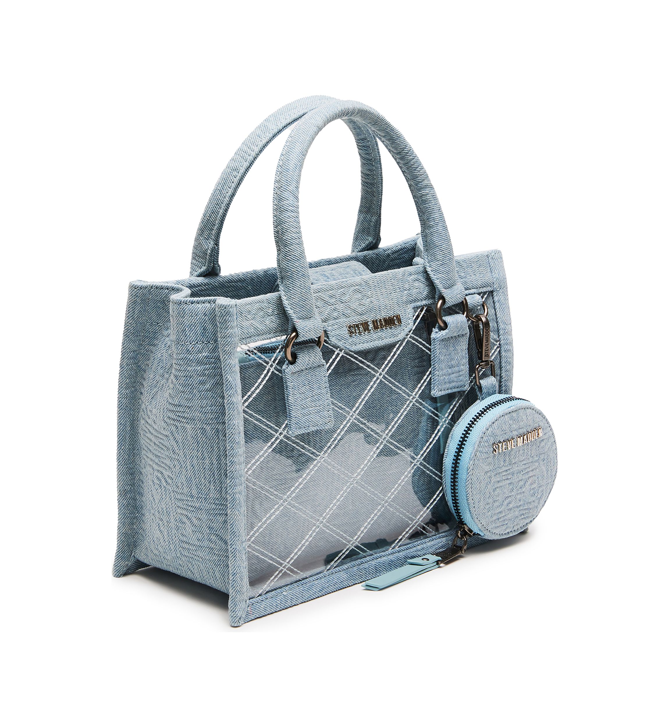 Clear Quilted Top Handle Crossbody