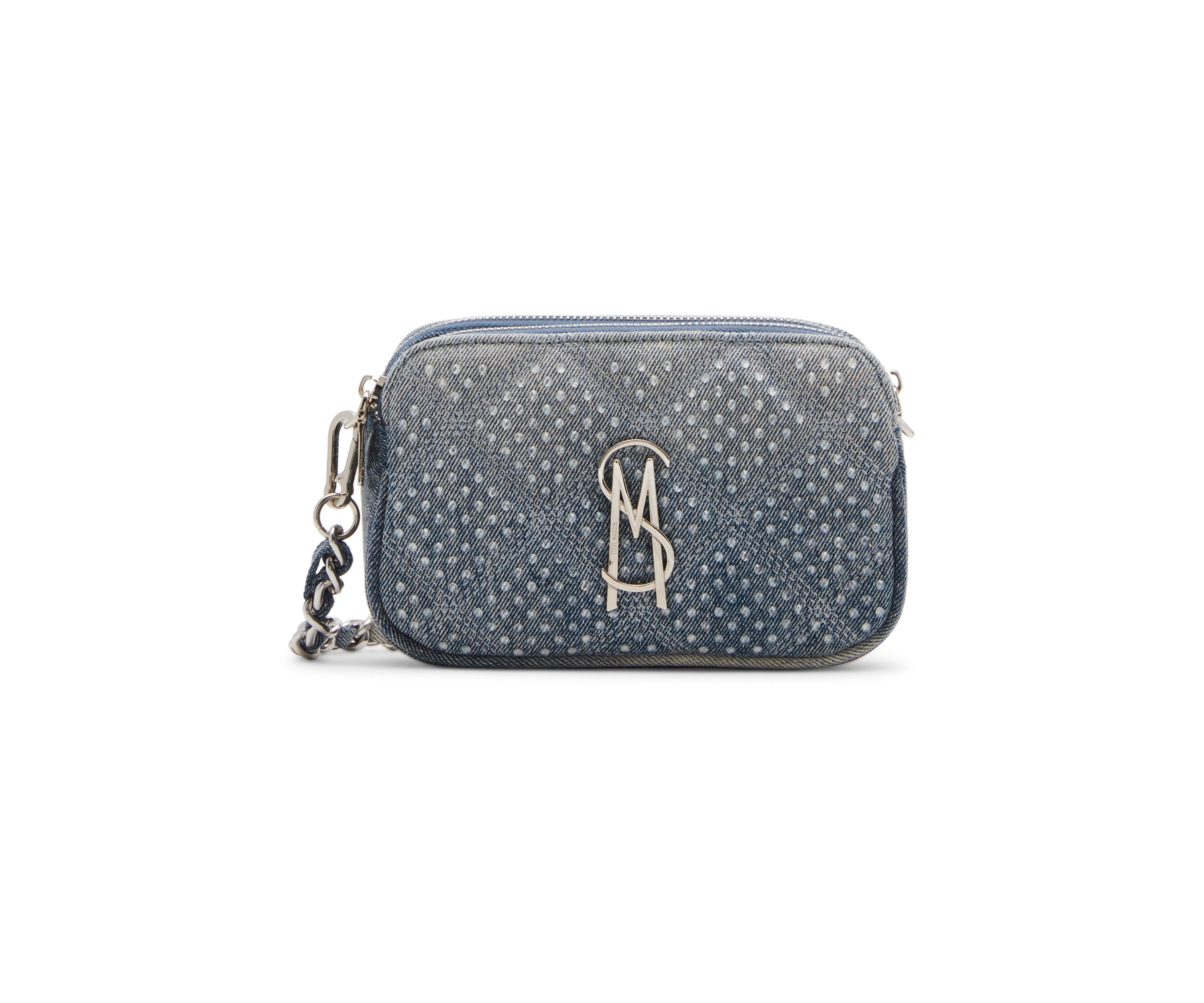 Daisy Denim Crossbody Bag with Rhinestones