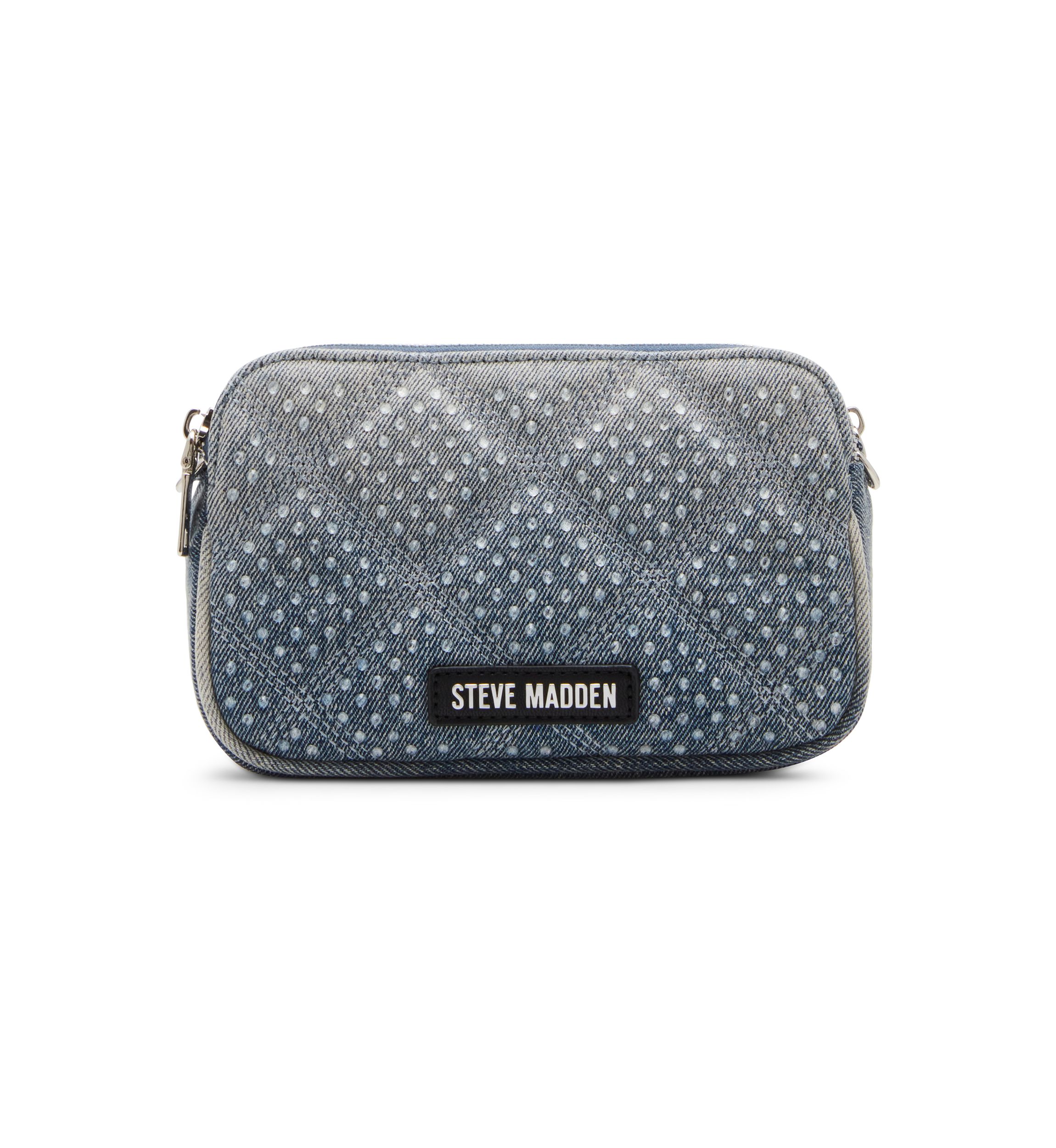 Daisy Denim Crossbody Bag with Rhinestones