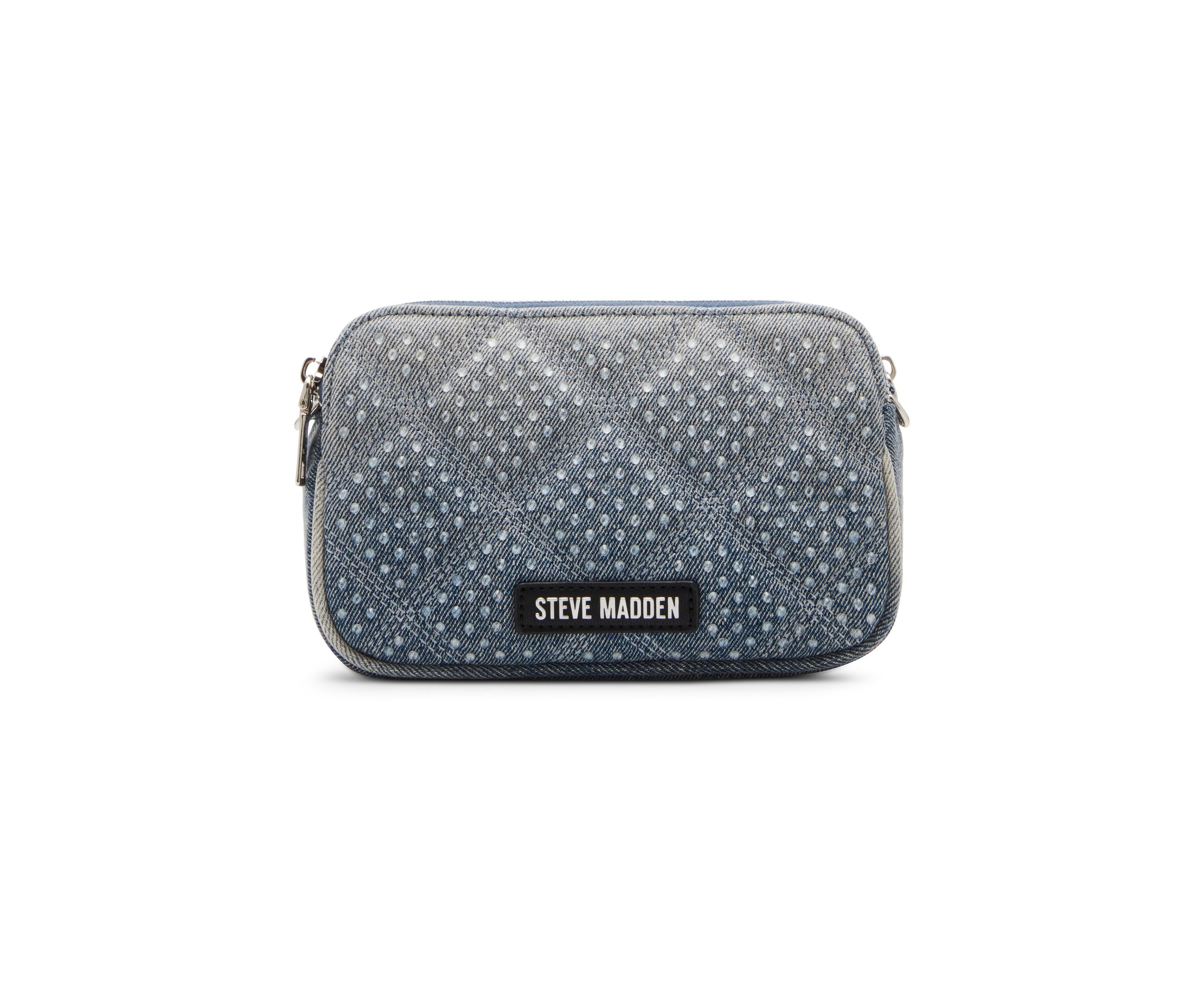 Daisy Denim Crossbody Bag with Rhinestones