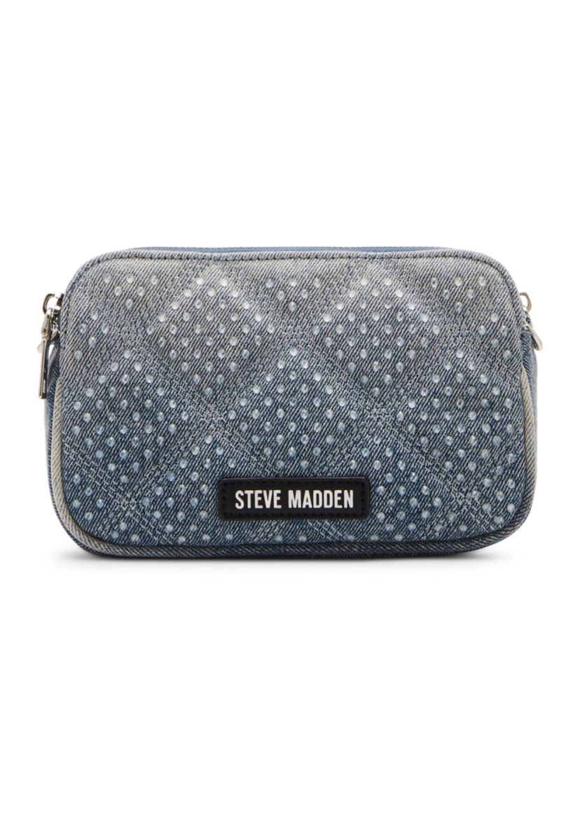 Daisy Denim Crossbody Bag with Rhinestones