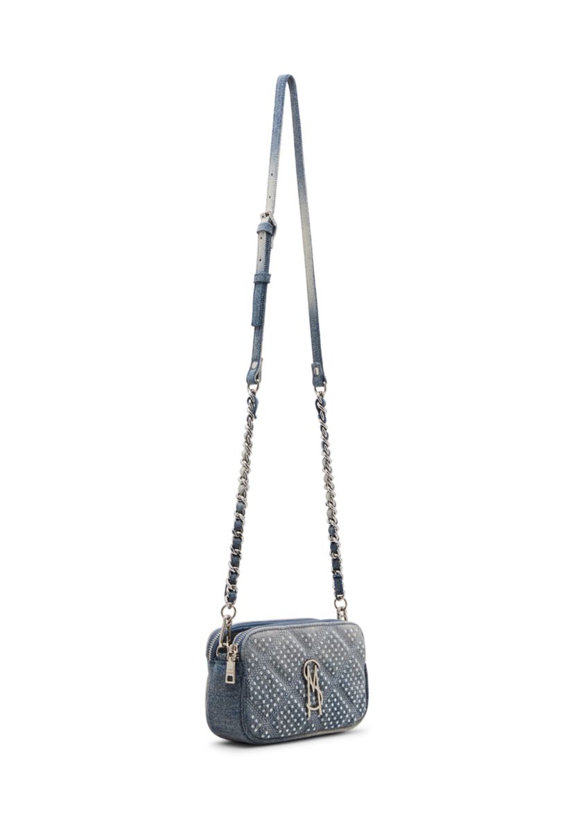Daisy Denim Crossbody Bag with Rhinestones