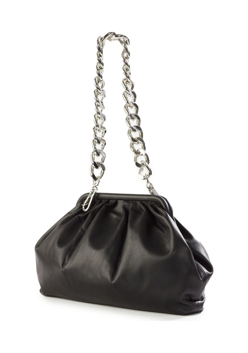 Chain Soft Pouch Clutch 