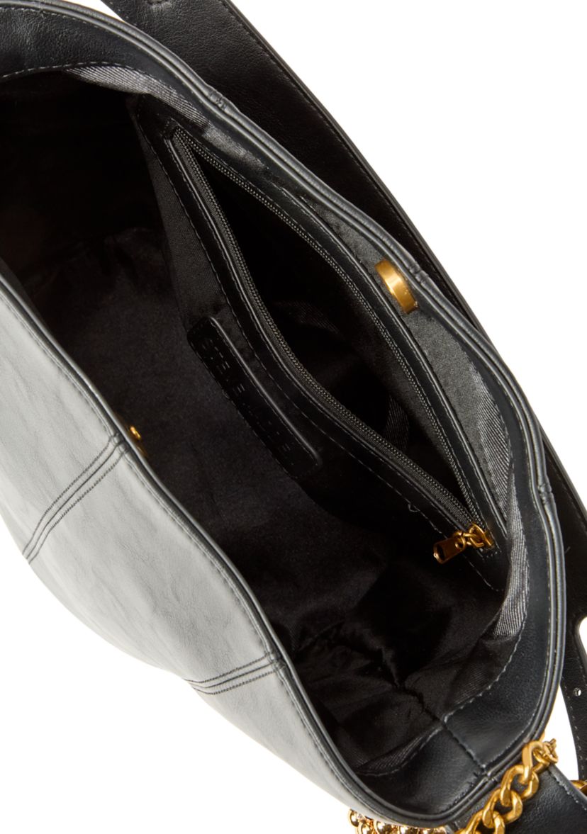 Buckle Strap Bucket Bag with Charm 