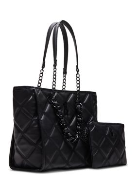 Steve Madden Katt Quilted Tote Handbag Black