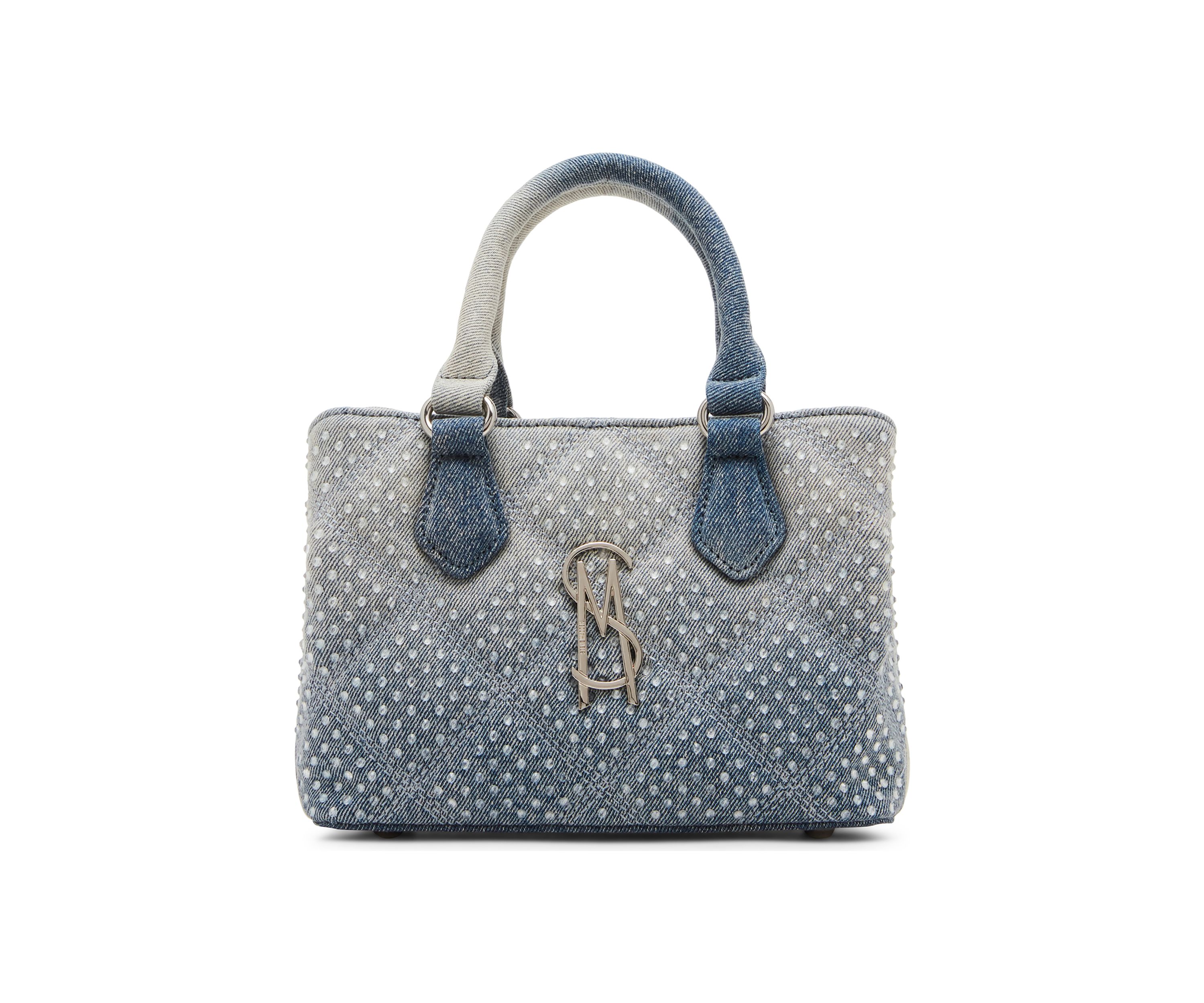 Mickie Denim Handbag with Clear Stones