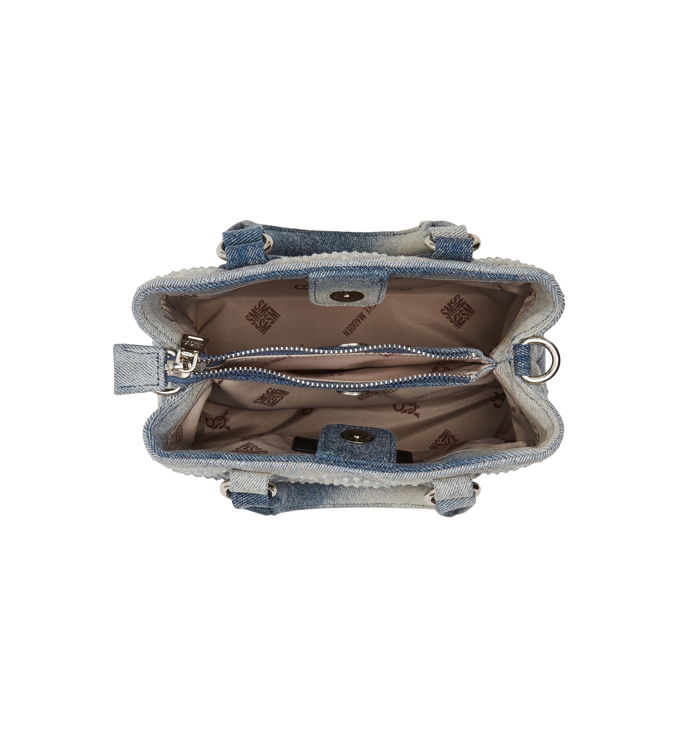 Mickie Denim Handbag with Clear Stones