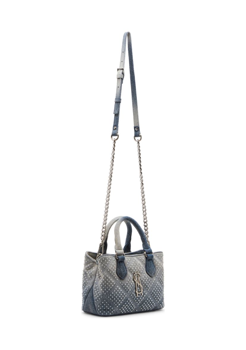Mickie Denim Handbag with Clear Stones
