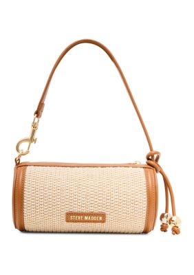 Steve Madden Priayas Straw Barrel Bag