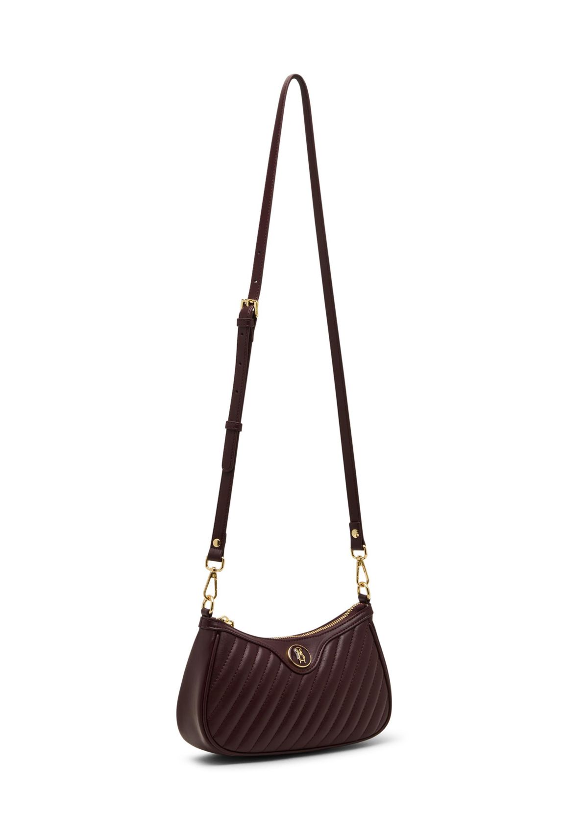 Diagonal Quilted Double Strap Bag