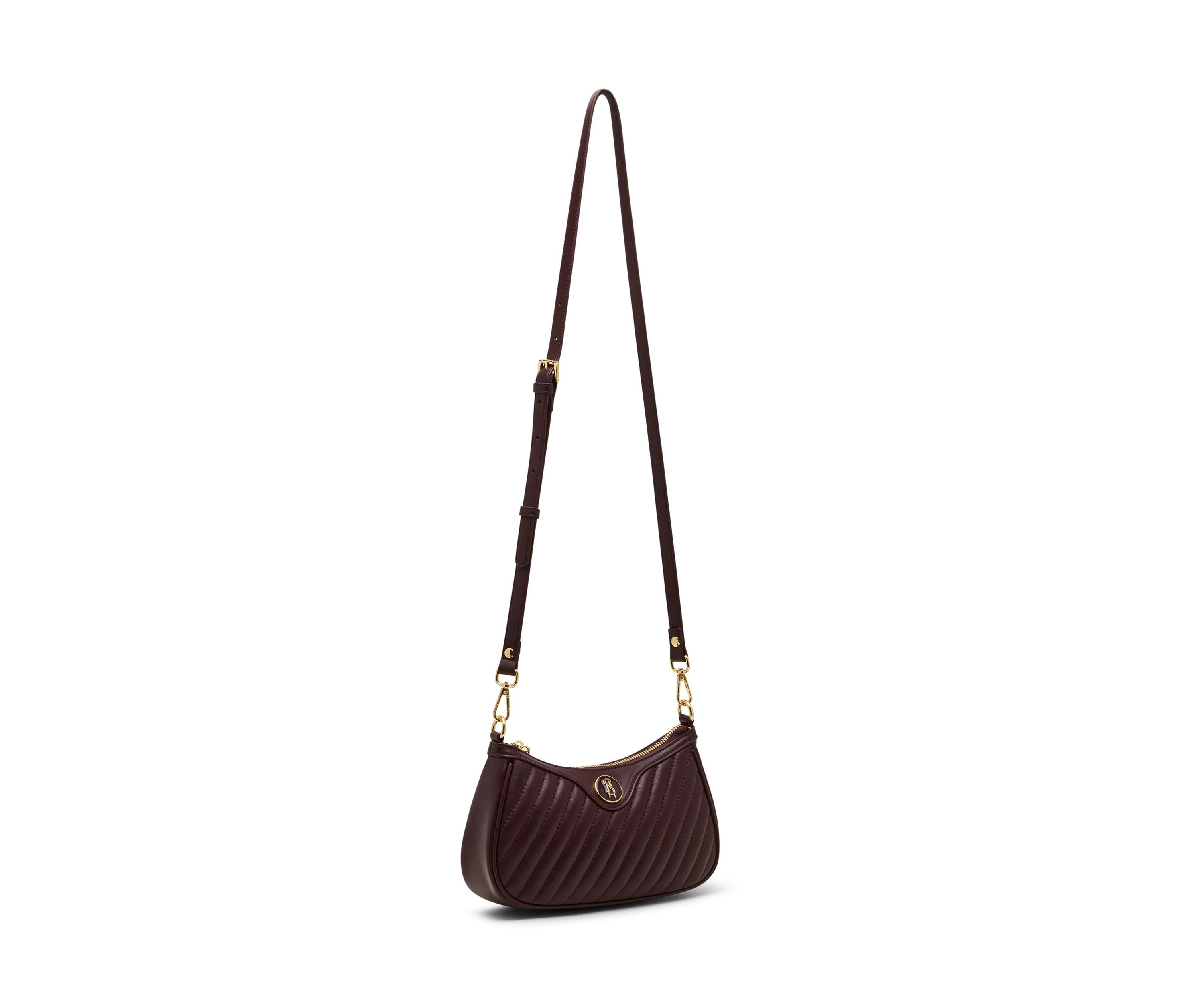 Diagonal Quilted Double Strap Bag