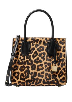 MICHAEL Michael Kors Mercer Medium Leopard Calf Hair Accordion Messenger Bag  | belk