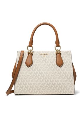 Michael Kors Bags | Michael Kors Marilyn Medium Satchel Crossbody Bag in Cinnamon Multi | Color: Cream/Pink | Size: Os | Sweetpikake's Closet