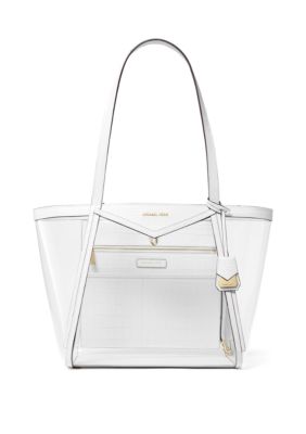 Whitney large clear deals and leather satchel