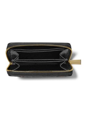 Michael Kors Jet Set Travel Medium Top Zip Card Case Wallet Coin Pouch Black