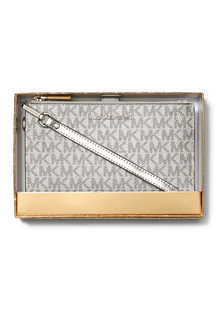 Jet Set Double Zip Wristlet 