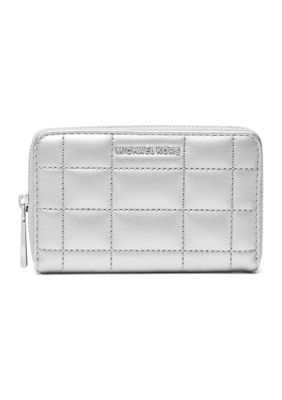 MICHAEL Michael Kors Women's Jet Set Small Zip Around Card Case, Silver -  0196237774606