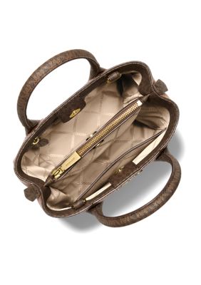 Michael Kors Kelsey Medium Pebbled Leather Shoulder Bag (Brown Acorn):  Handbags