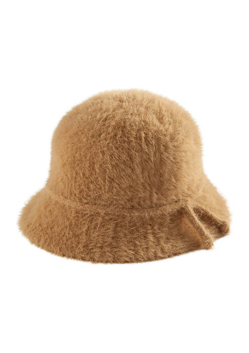 Faux Angora Cloche Hat 