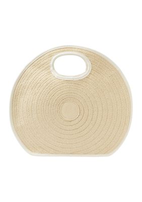 Oversized Straw Circle Tote