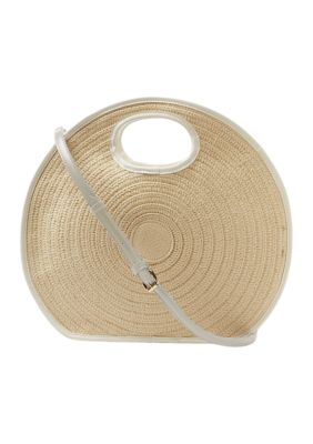 Oversized Straw Circle Tote