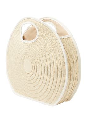 Oversized Straw Circle Tote