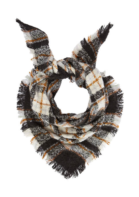 Collection XIIX Classic Plaid Boucl&eacute; Triangle Scarf
