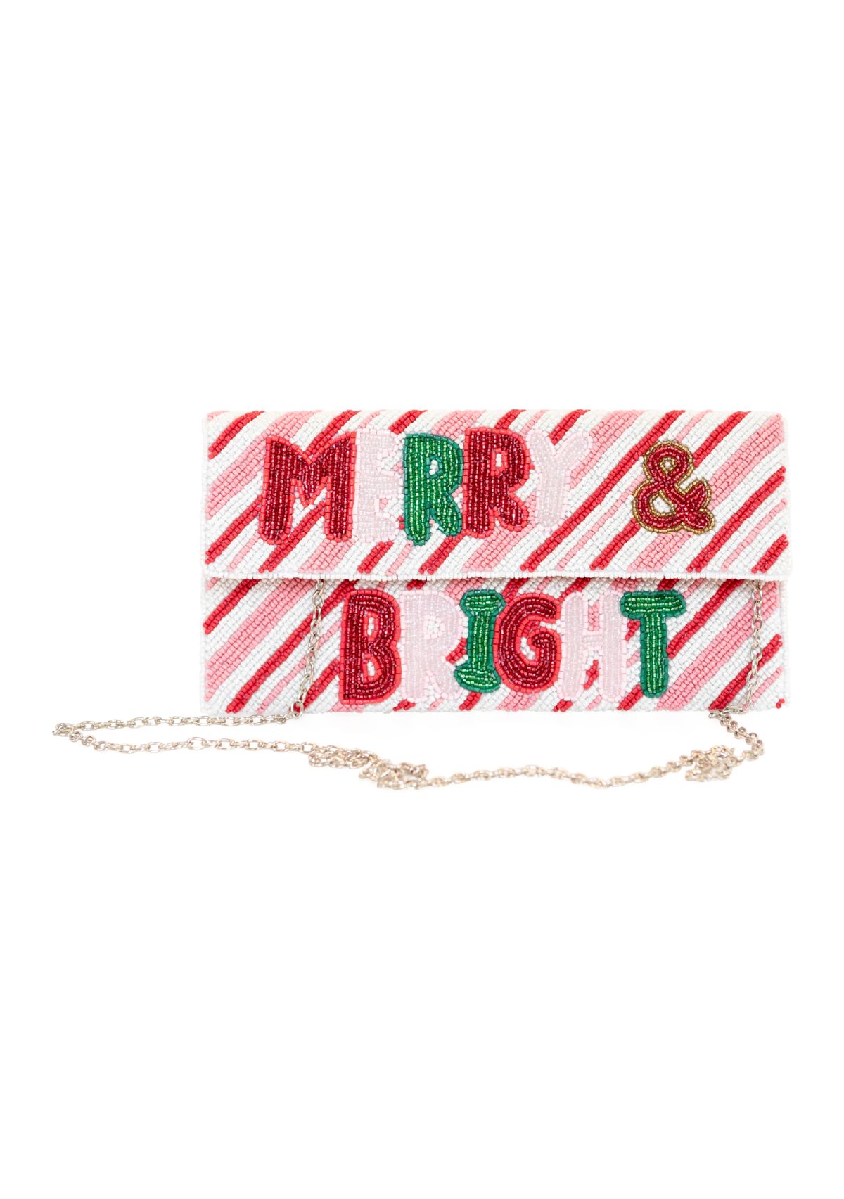 Beaded Half Flap Clutch