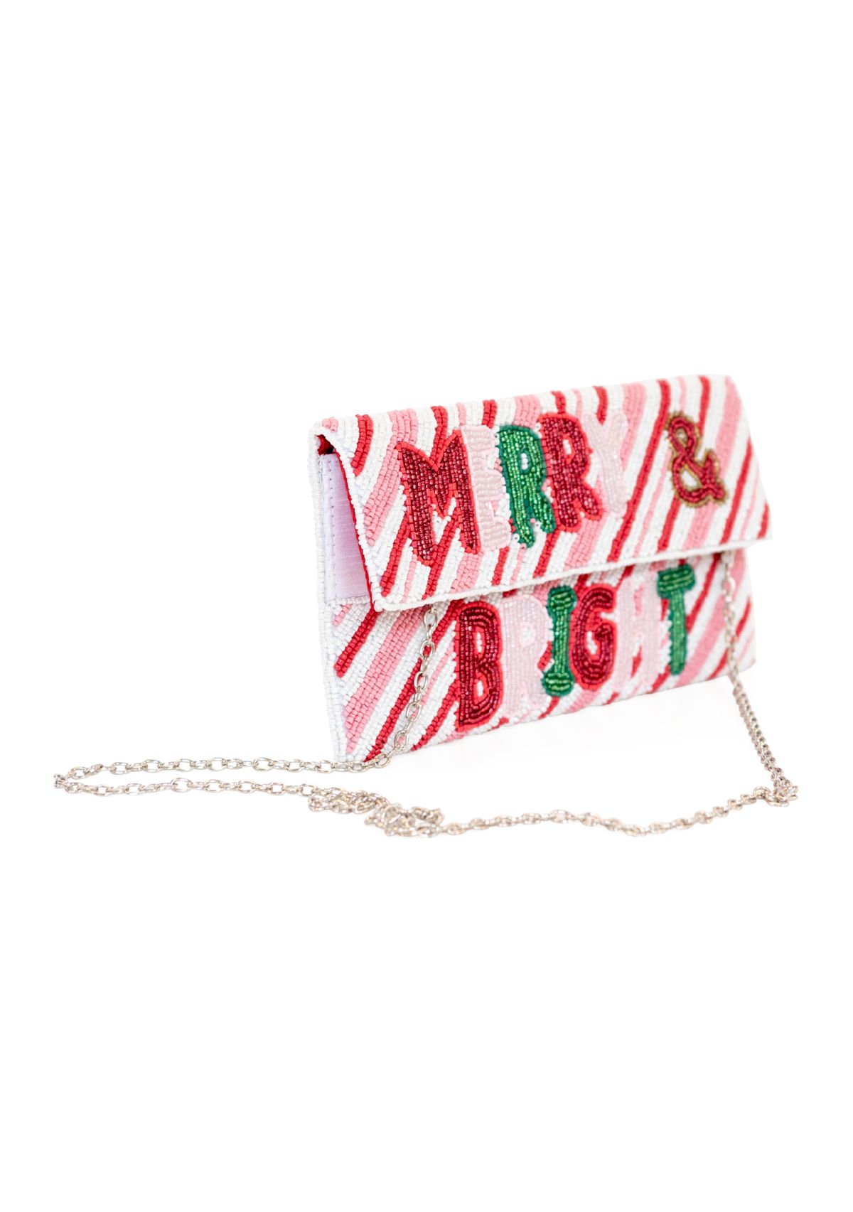 Beaded Half Flap Clutch