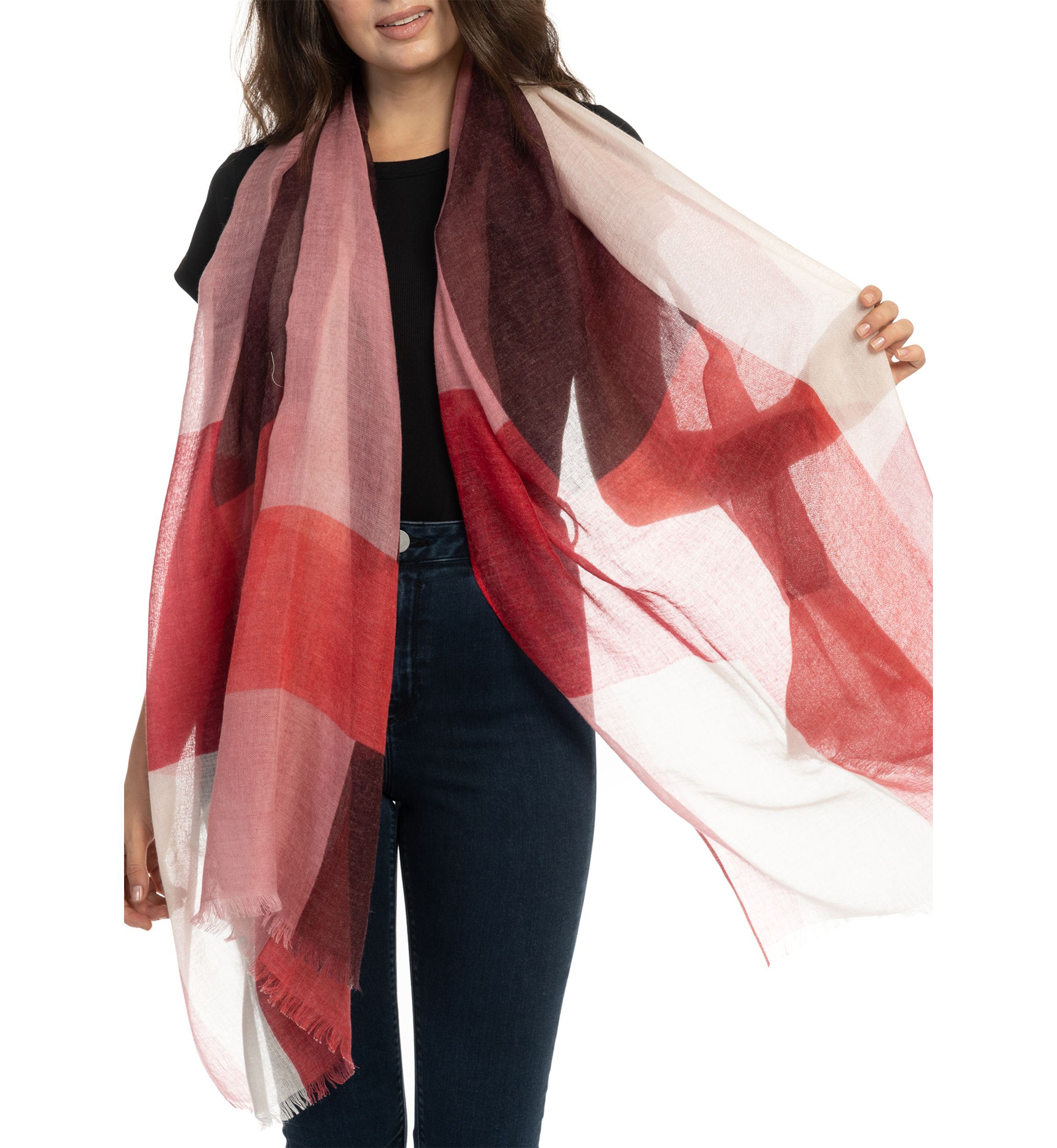 Color Block Oblong Scarf