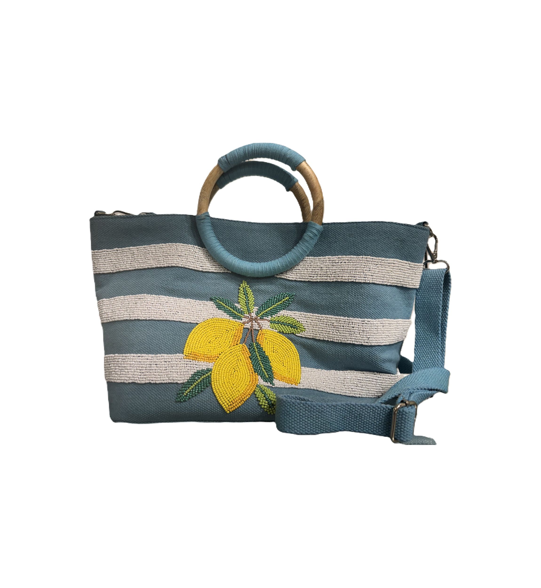 SOL and MER Circle Handle Straw Beaded Tote Bag | Belk