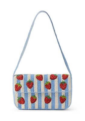 SOL and MER Beaded Strawberry Striped Shoulder Bag | Belk
