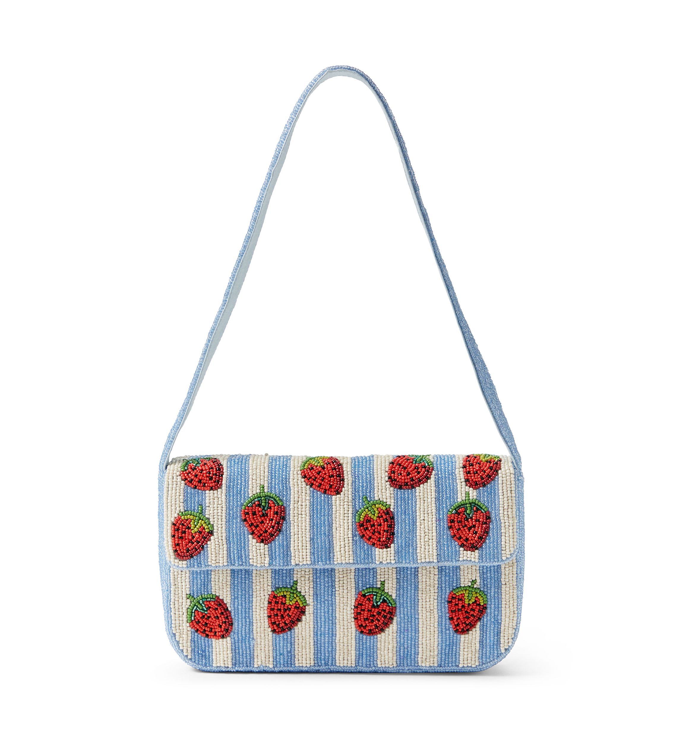 SOL and MER Beaded Strawberry Striped Shoulder Bag | Belk