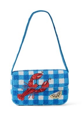 SOL and MER Beaded Lobster Shoulder Bag