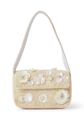 SOL and MER Beaded Floral Shoulder Bag