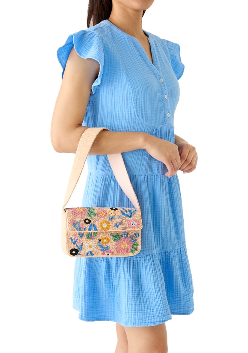SOL and MER Beaded Floral Shoulder Bag | Belk