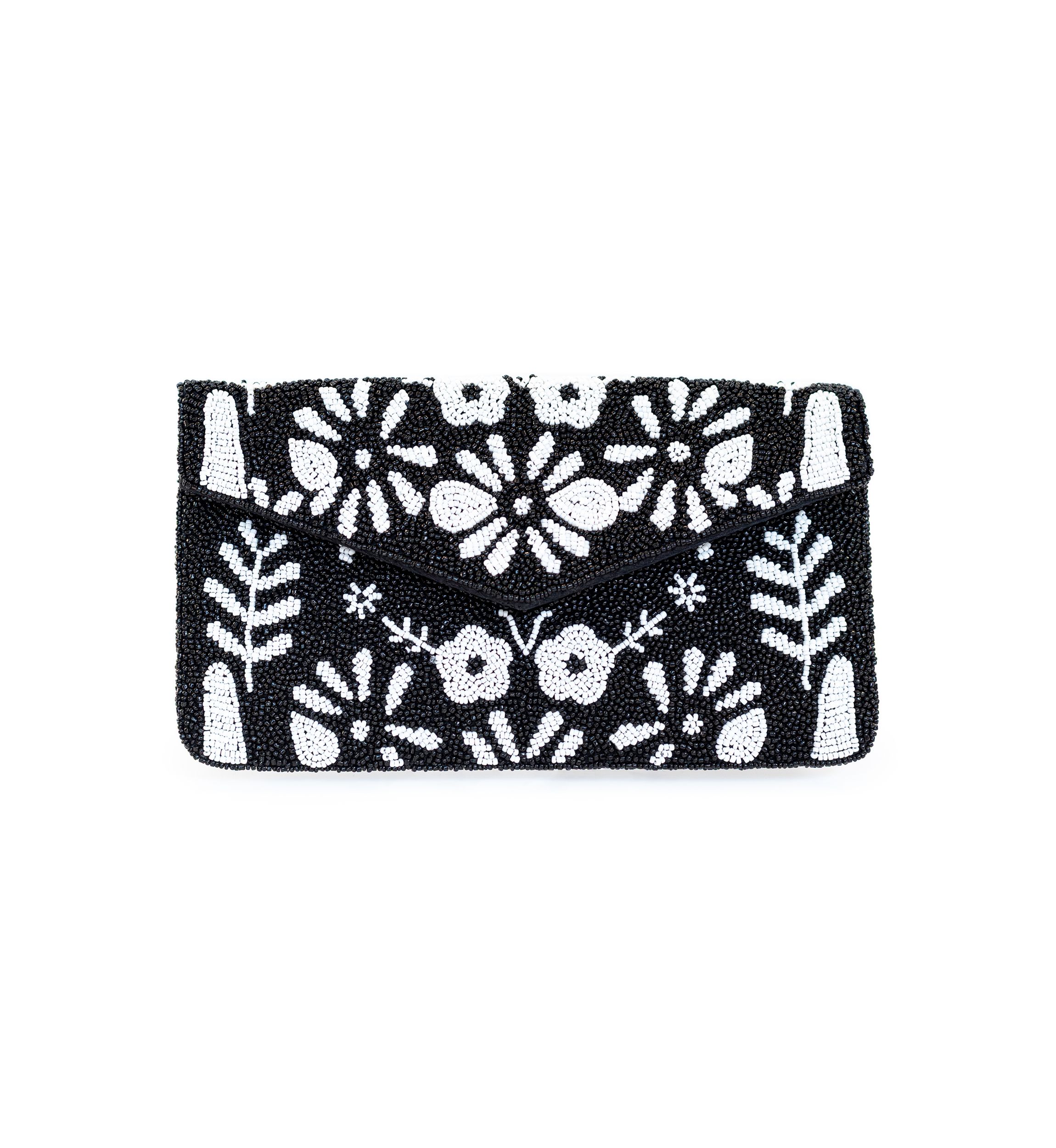Beaded Clutch with Crossbody Strap 