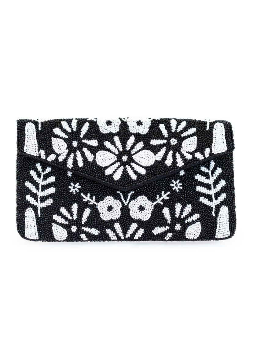 Beaded Clutch with Crossbody Strap 