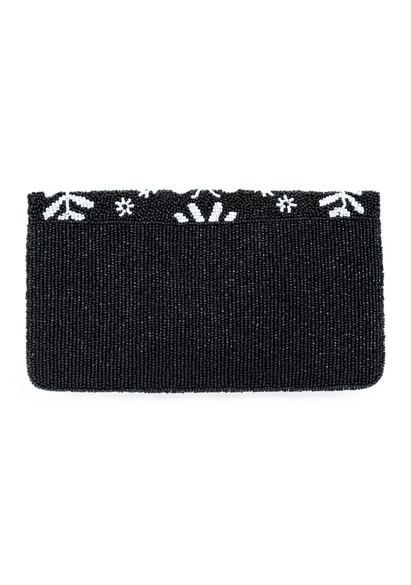 Beaded Clutch with Crossbody Strap 
