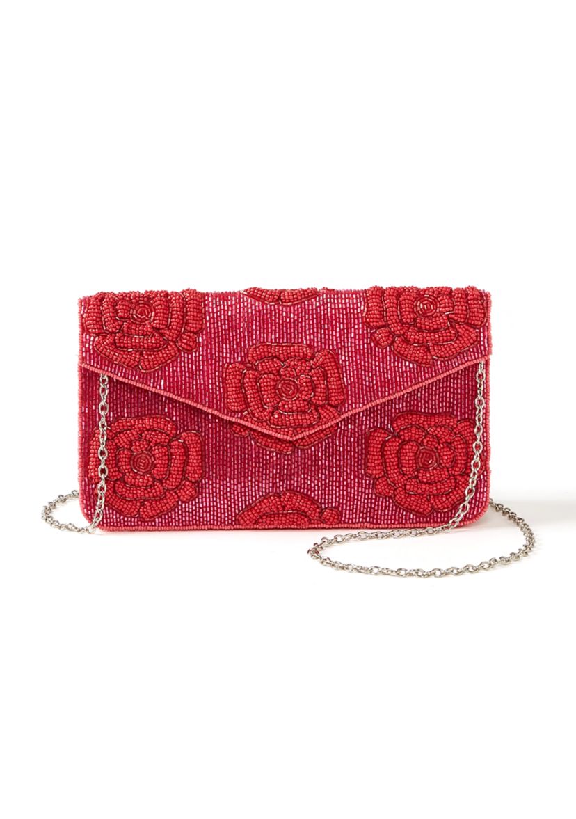 Beaded Clutch with Crossbody Strap