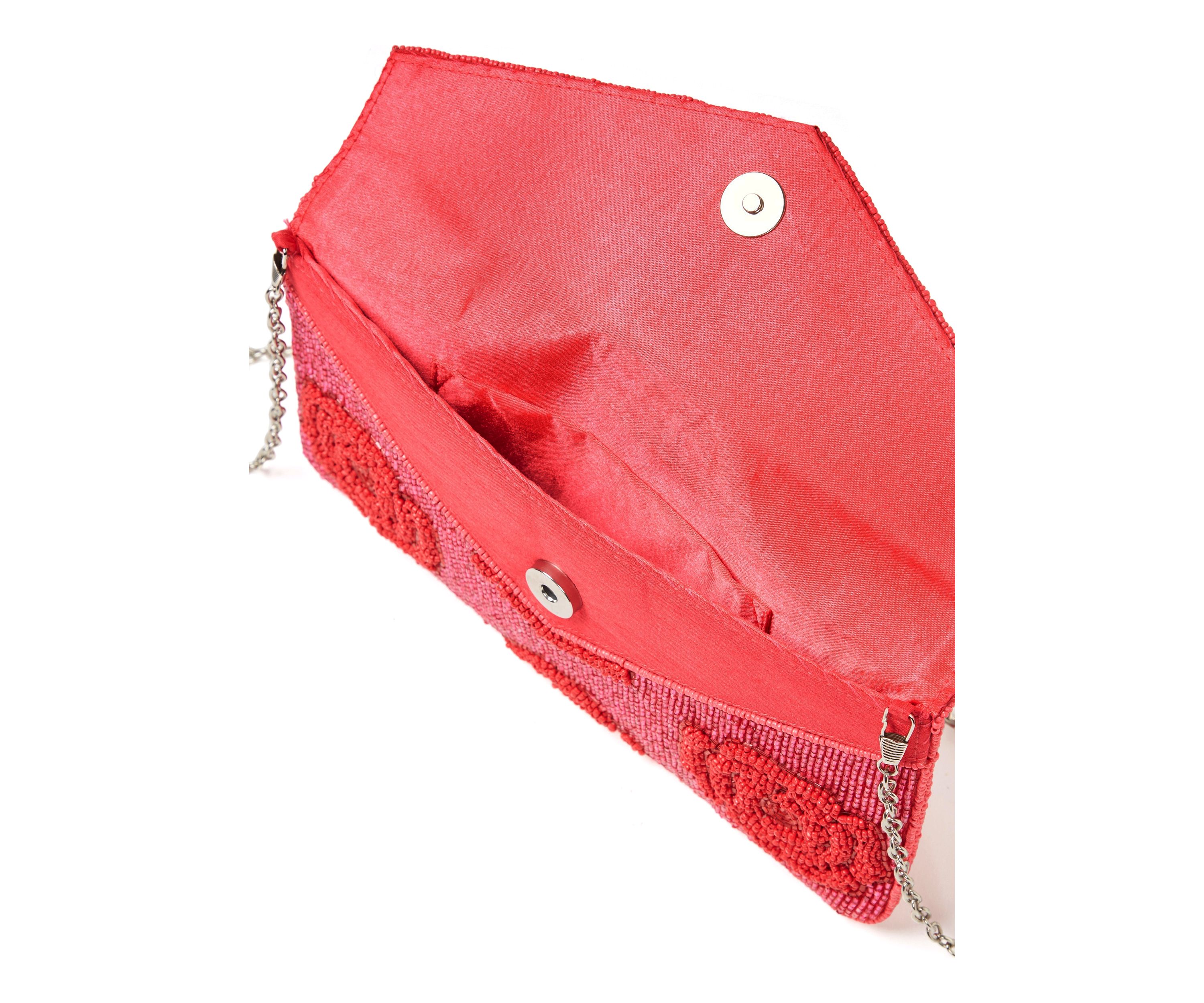 Beaded Clutch with Crossbody Strap