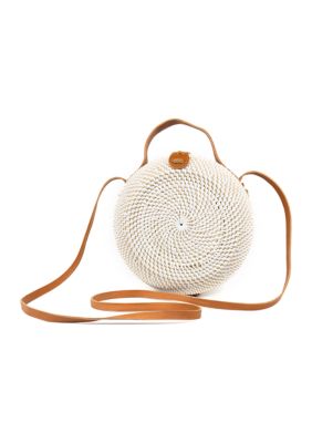 Rattan Round Crossbody Bag