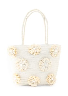 SOL and MER Scatter Flower Straw Tote belk