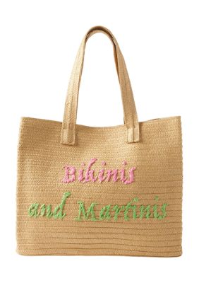 SOL and MER Braided Straw Tote belk